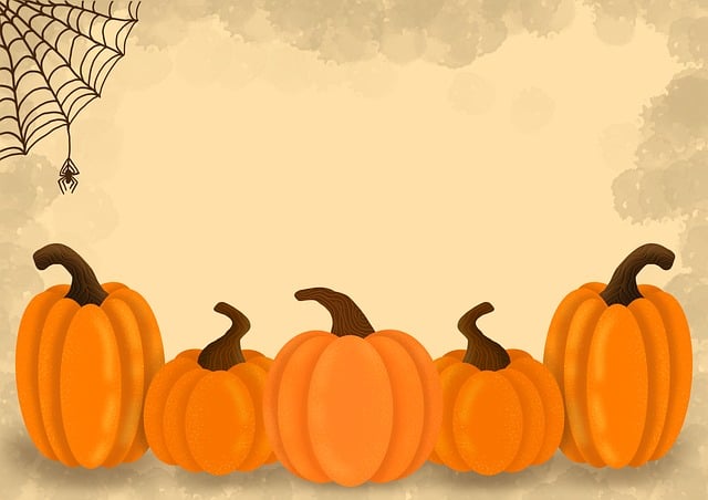 Free pumpkin spider web illustration