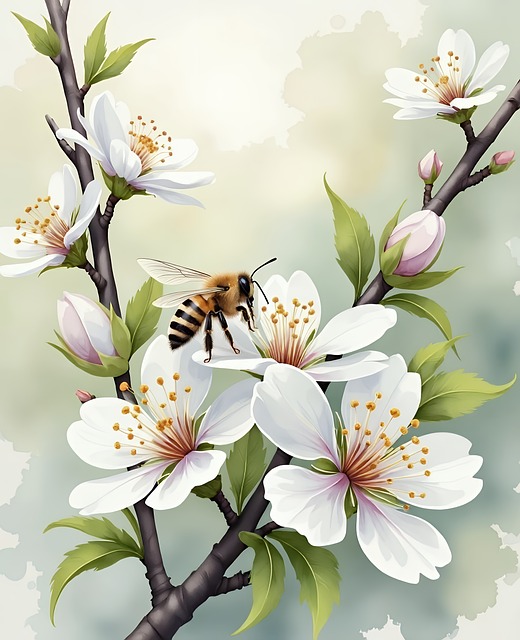 Free Watercolor Cherry Blossom illustration and picture
