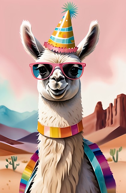 Free Watercolor Llama illustration and picture