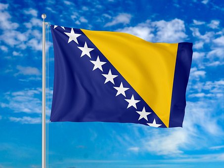 Bosnien Und Herzegowina, Fahne, Himmel
