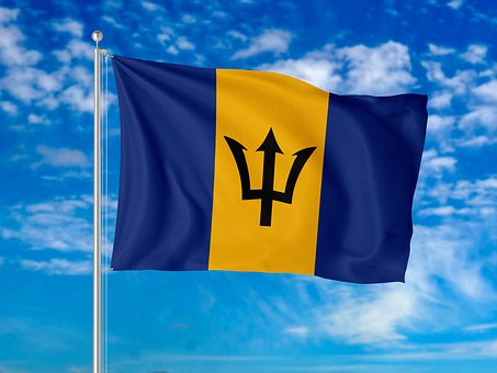Barbados, Flagge, Blau, Gelb, Dreizack