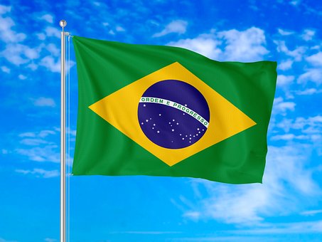 Brasilien, Flagge, Design, Blau, Grün