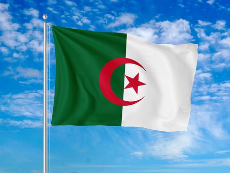 Algerien, Fahne, Himmel, Grün, Weiß