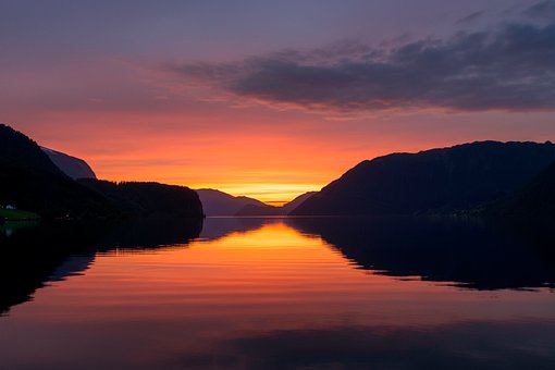 Free Fjord Sunset photo and picture