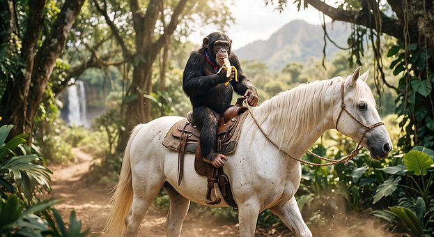 Free Chimpanzee Horse illustration and picture