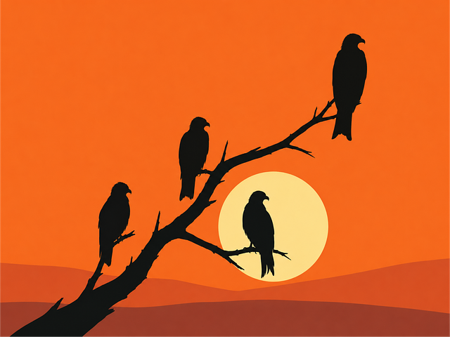 Free silhouette sunset tree branch illustration