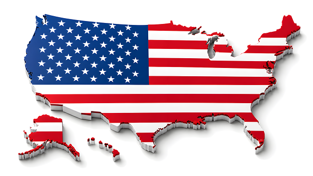 Eua, Bandeira, Mapa, Bandeira Americana