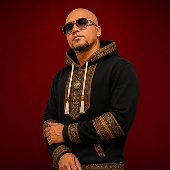 Hombre, Gafas, Sudadera, Fondo Rojo
