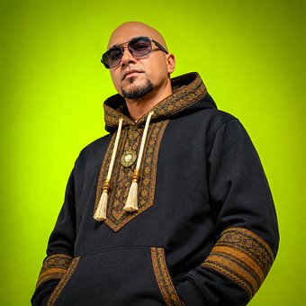 Hombre, Gafas, Sudadera, Elegante, Calvo