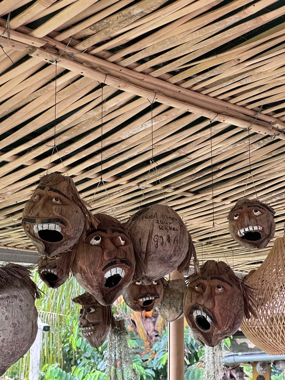 Free Coconut Masks Bamboo Roof photo and picture