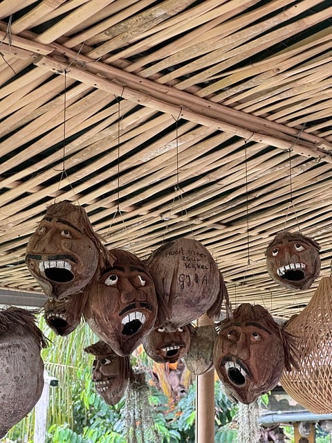 Free Coconut Masks Bamboo Roof photo and picture
