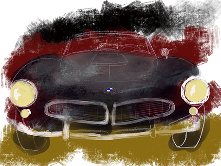 Vintage, Auto, Cabriolet, Zwart-Wit