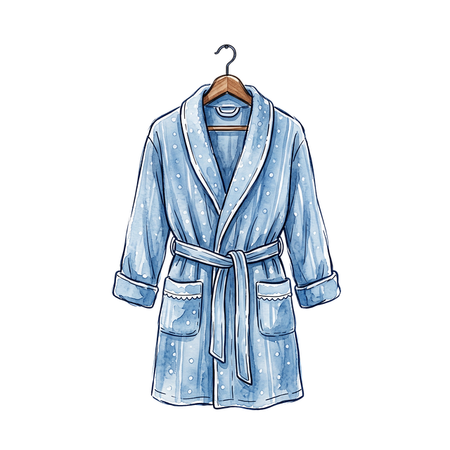 Free bathrobe polkadot hanger illustration