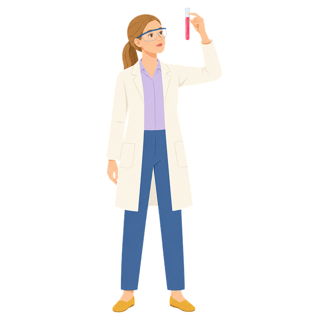 Free female scientist laboratory chemistry vector