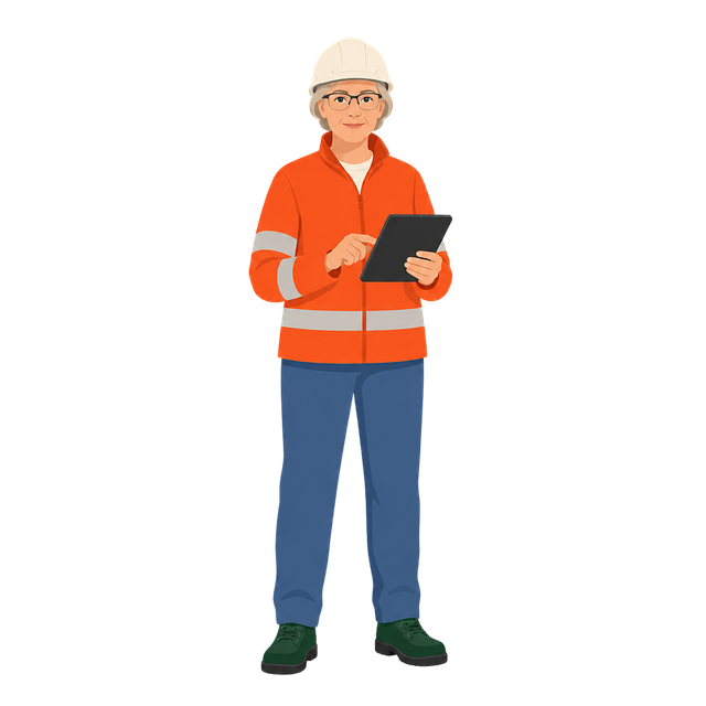 Free safety inspector industrial supervisor mature woman vector