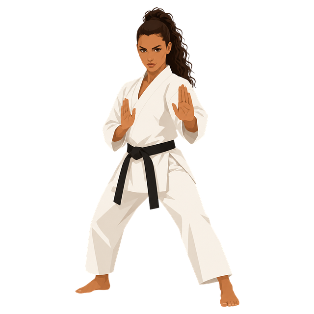 Free karate woman martial arts black belt vector