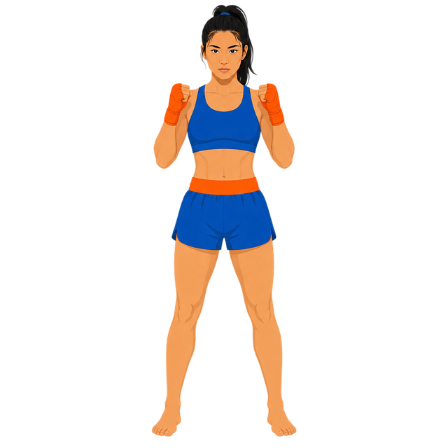 Free fighter woman martial arts vector
