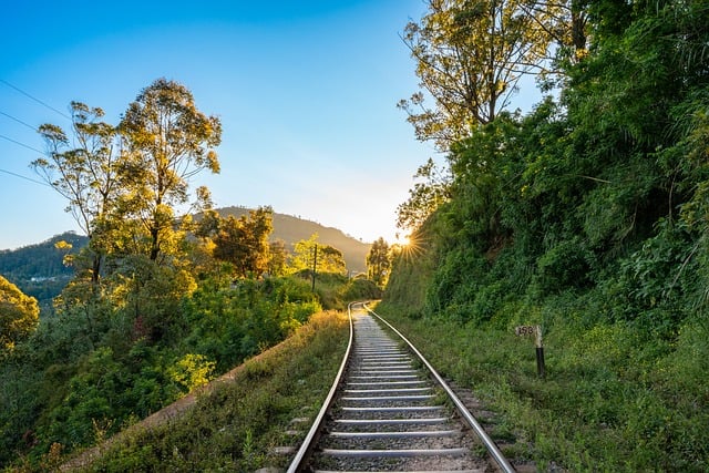 Free Railway Track Sun photo and picture