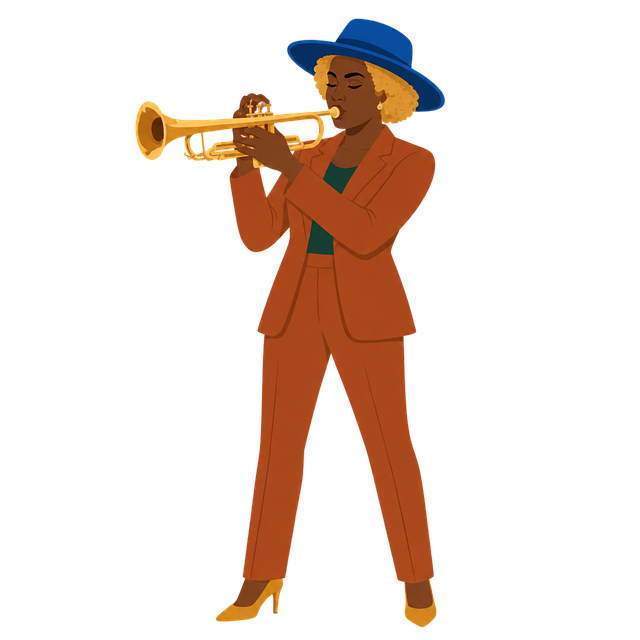 Free trumpet woman musician vector