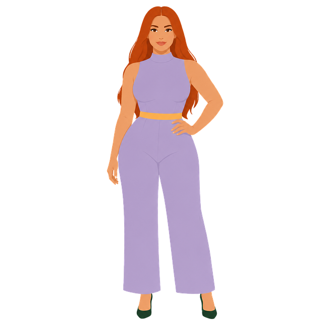 Kvinde, Mode, Rødt Hår, Lilla Jumpsuit