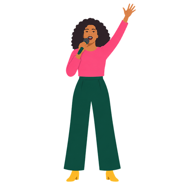 Free female singer microphone concert vector