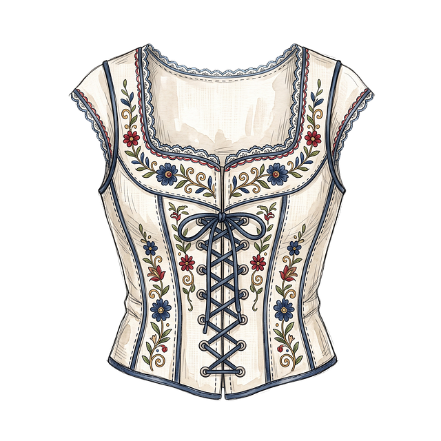 Free dirndl corset bodice illustration