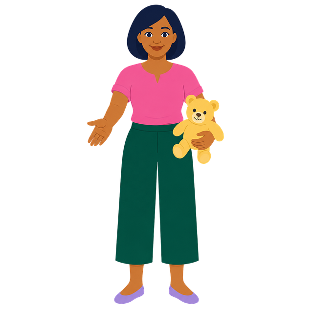 Free woman teddy bear stuffed animal vector