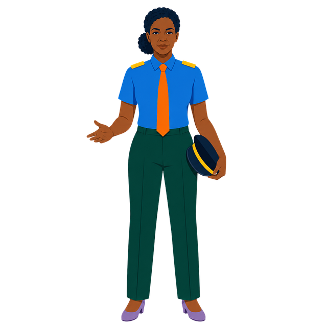 Free woman uniform transport officer vector