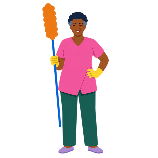 Free senior woman cleaner domestic worker vector