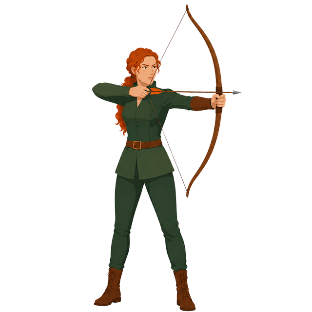 Free archer bow and arrow female vector