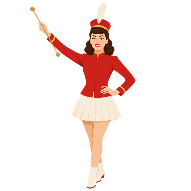 Free majorette baton red uniform vector