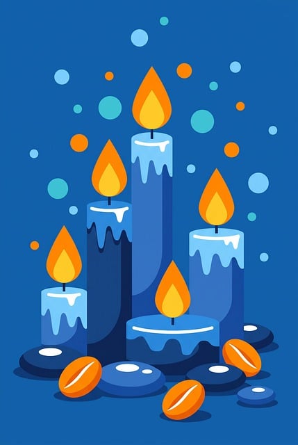 Free candles flame blue illustration