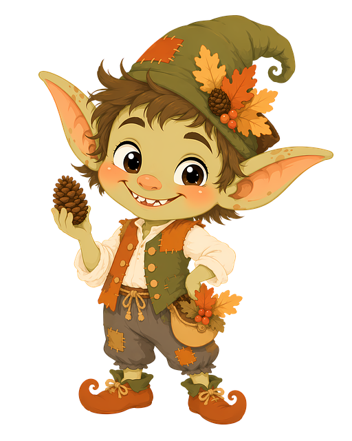 Free autumn goblin cute illustration