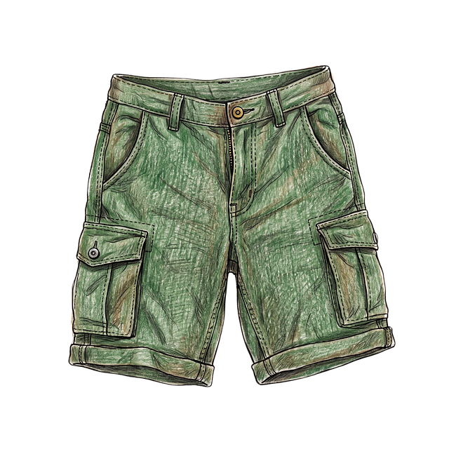 Free shorts cargo shorts green illustration
