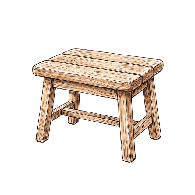 Free stool wooden rustic illustration