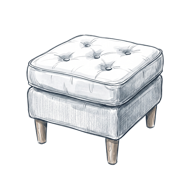 Free ottoman footrest cushion illustration
