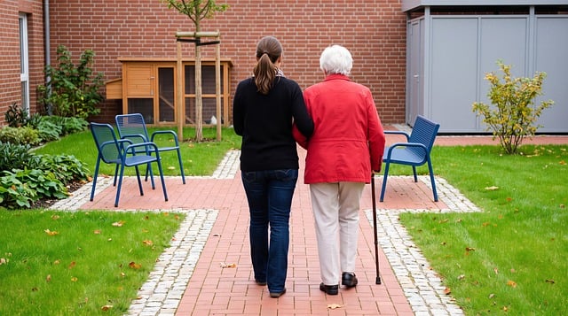 Free caregiver elderly outdoor illustration