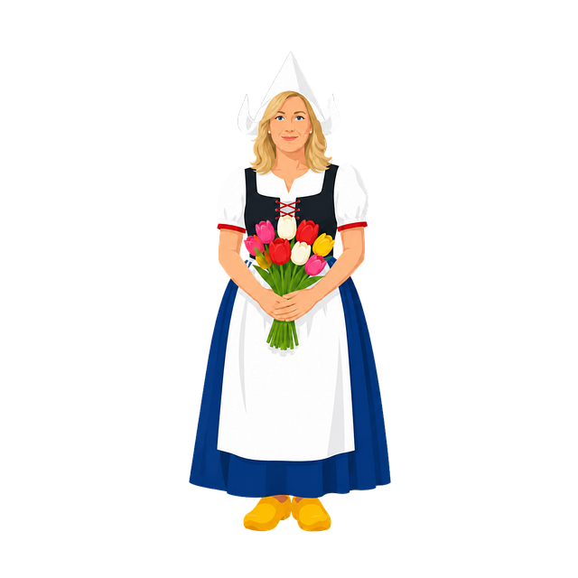 Free dutch woman dutch culture traditional costume vector
