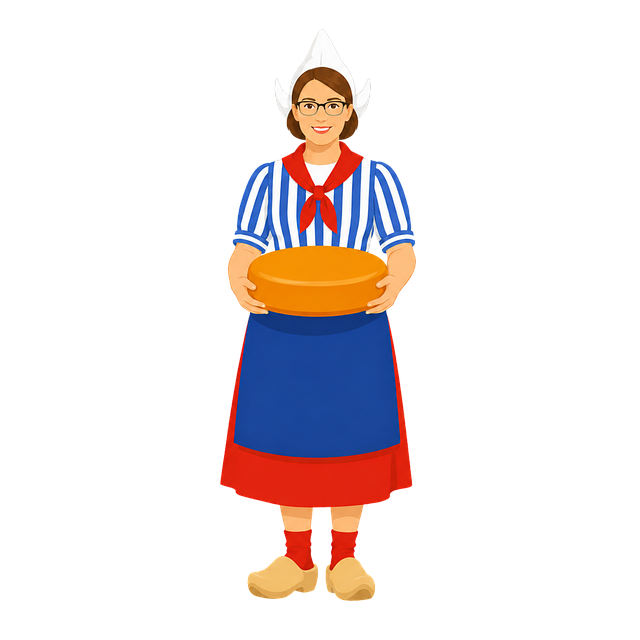 Free dutch costume wooden shoes cheese vector