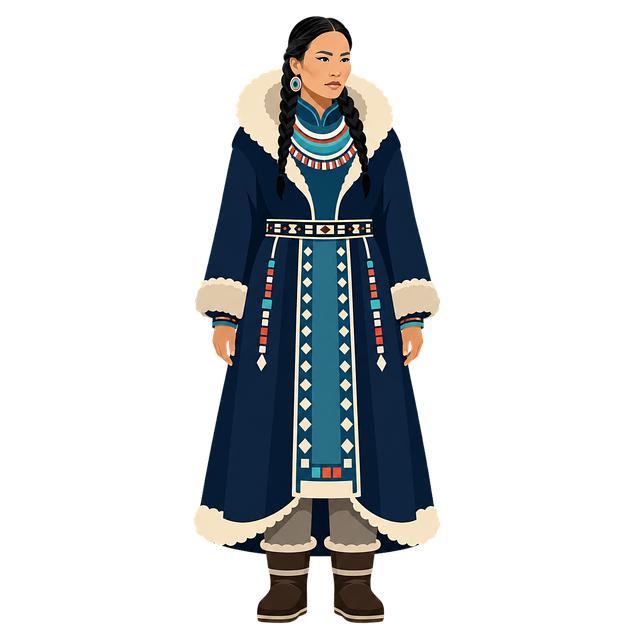 Free inuit traditional clothing arctic culture vector