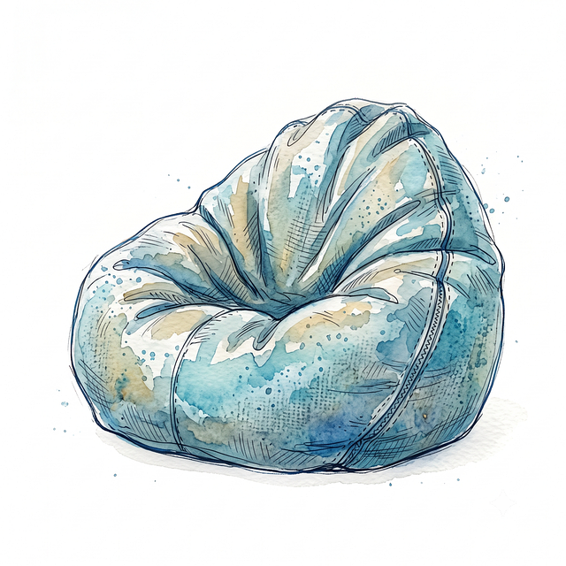 Free beanbag blue beige illustration