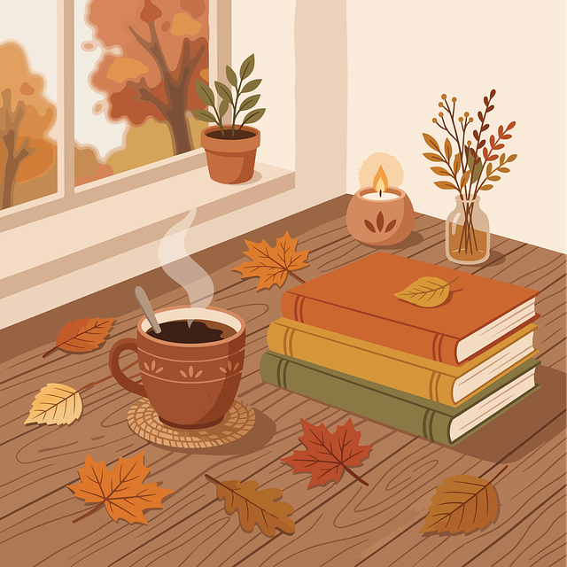 Free coffee autumn leaves vector