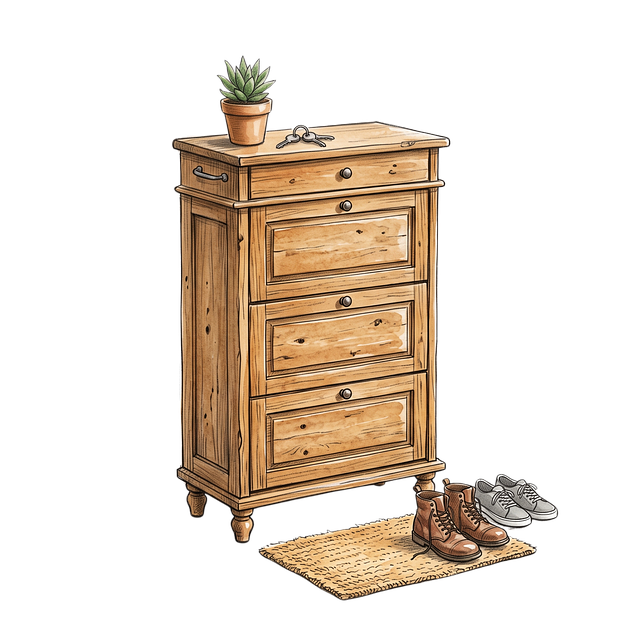 Free chest shoe cabinet postcard illustration