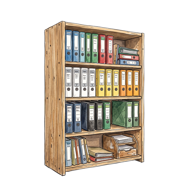 Free bookshelf binder folders illustration