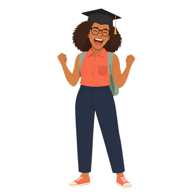 Free female graduate graduation student vector