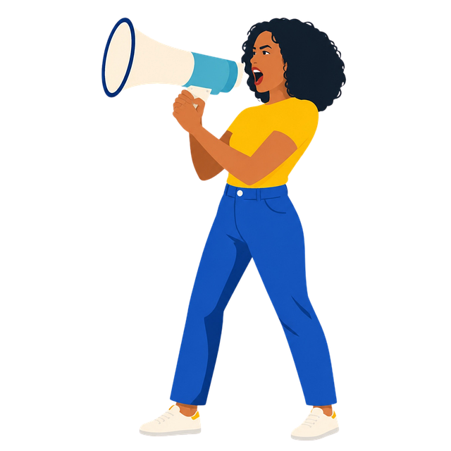 Free Woman Megaphone vector and picture
