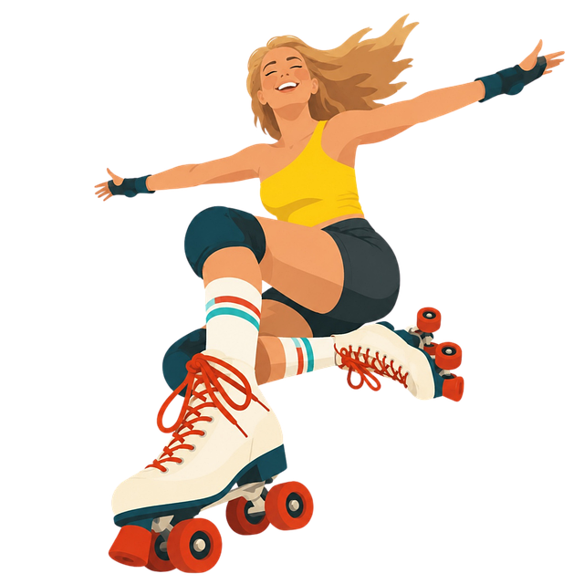 Free roller skater jumper movement vector