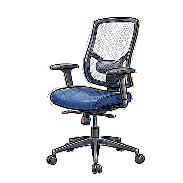 Bürostuhl, Ergonomisch, Mesh, Blau