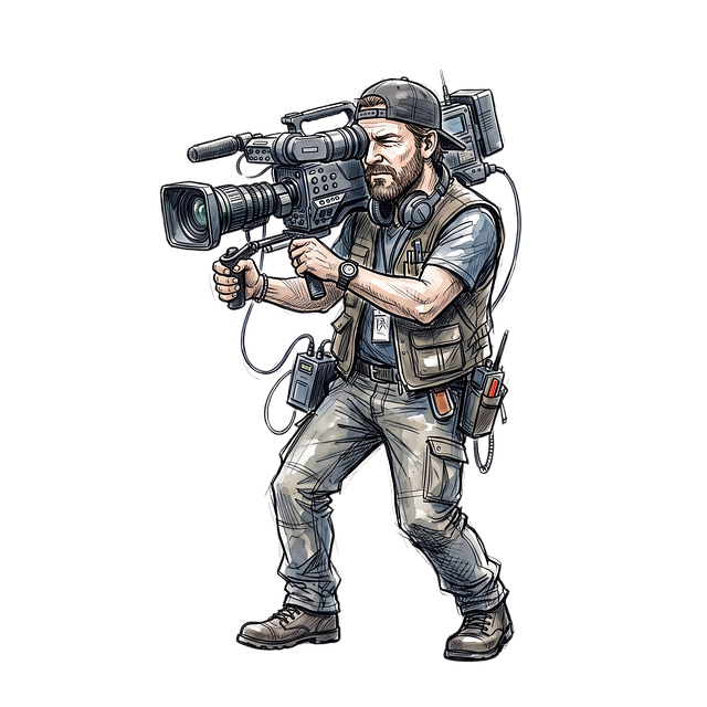 Free cameraman video camera black background illustration