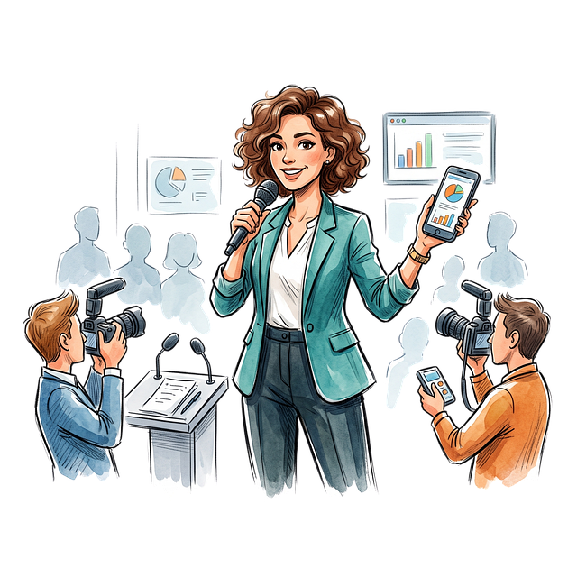 Free woman microphone smart device illustration